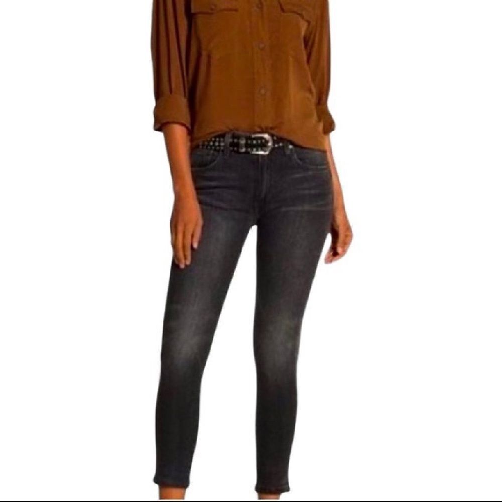 FRYE Black Cropped/Ankle Skinny Sienna Jeans, Button Fly, Mid-rise, Size 4 - Picture 2 of 5